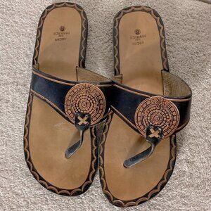Made in Mexico Leather Sandals Flip Flops Thong Sandals 9
